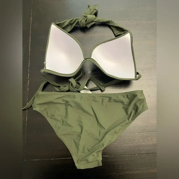 Women's Summer 2 Piece Halter Bikini Swimsuit Set Push Up Bathing Suits NWOT - Picture 5 of 7